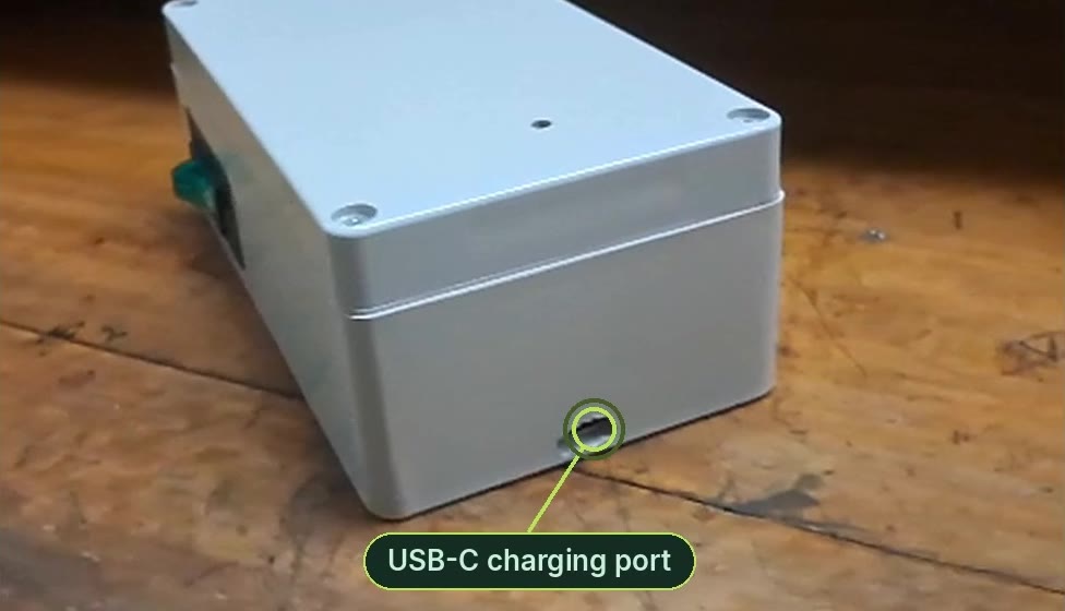 Enclosure with USB-C charging port
